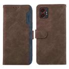 For Samsung Galaxy XCover7 Pro ABEEL Color Block Magnetic RFID Leather Phone Case(Brown-Blue) - 1