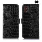 For Samsung Galaxy XCover7 Pro Crocodile Top Layer Cowhide Leather Phone Case(Black) - 1