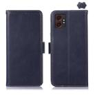 For Samsung Galaxy XCover7 Pro Magnetic Crazy Horse Texture Genuine Leather RFID Phone Case(Blue) - 1