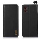 For Samsung Galaxy XCover7 Pro KHAZNEH Nappa Top Layer Cowhide Leather Phone Case(Black) - 1