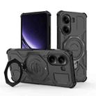 For Redmi Turbo 4 5G J-20 Solid Color MagSafe Magnetic TPU+PC Phone Case(Black) - 1