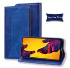 For Huawei P20 Lite / Nova 3e Business Stitching Horizontal Flip Leather Case with Double Folding & Bracket & Card Slots & Photo Frame & Wallet(Sapphire Blue) - 1