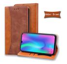 For Huawei P Smart (2019) Business Stitching Horizontal Flip Leather Case with Double Folding & Bracket & Card Slots & Photo Frame & Wallet(Brown) - 1