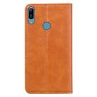 For Huawei Y6 (2019) Business Stitching Horizontal Flip Leather Case with Double Folding & Bracket & Card Slots & Photo Frame & Wallet(Brown) - 3