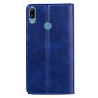 For Huawei Y6 (2019) Business Stitching Horizontal Flip Leather Case with Double Folding & Bracket & Card Slots & Photo Frame & Wallet(Sapphire Blue) - 3