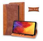 For Huawei Y6 Pro (2019) Business Stitching Horizontal Flip Leather Case with Double Folding & Bracket & Card Slots & Photo Frame & Wallet(Brown) - 1