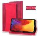 For Huawei Y6 Pro (2019) Business Stitching Horizontal Flip Leather Case with Double Folding & Bracket & Card Slots & Photo Frame & Wallet(Red) - 1