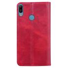 For Huawei Y6 Pro (2019) Business Stitching Horizontal Flip Leather Case with Double Folding & Bracket & Card Slots & Photo Frame & Wallet(Red) - 2