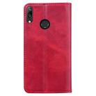 For Huawei Y7 (2019) Business Stitching Horizontal Flip Leather Case with Double Folding & Bracket & Card Slots & Photo Frame & Wallet(Red) - 3