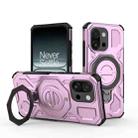 For OnePlus 13T 5G J-20 Solid Color MagSafe Magnetic TPU+PC Phone Case(Pink) - 1