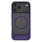 For iPhone 17 Pro Max Kalebol MagSafe Invisible Tilt Holder PC Hybrid TPU Case(Purple) - 1