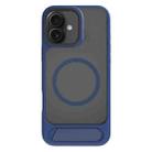 For iPhone 17 Kalebol MagSafe Invisible Tilt Holder PC Hybrid TPU Case(Navy Blue) - 1