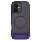 For iPhone 17 Kalebol MagSafe Invisible Tilt Holder PC Hybrid TPU Case(Purple) - 1