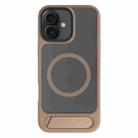 For iPhone 16 Kalebol MagSafe Invisible Tilt Holder PC Hybrid TPU Case(Desert Gold) - 1