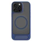 For iPhone 13 Pro Kalebol MagSafe Invisible Tilt Holder PC Hybrid TPU Case(Navy Blue) - 1