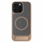For iPhone 13 Pro Kalebol MagSafe Invisible Tilt Holder PC Hybrid TPU Case(Desert Gold) - 1