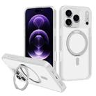 For iPhone 17 Pro Max Kalebol Rotating Holder MagSafe PC Hybrid TPU Phone Case(White) - 1