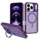 For iPhone 17 Pro Max Kalebol Rotating Holder MagSafe PC Hybrid TPU Phone Case(Deep Purple) - 1