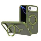 For iPhone 17 Air Kalebol Rotating Holder MagSafe PC Hybrid TPU Phone Case(Deep Green) - 1
