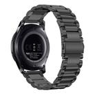 16mm Three Beads Flat Buckle Titanium Alloy Watch Band(Black) - 2