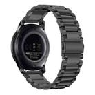 24mm Three Beads Flat Buckle Titanium Alloy Watch Band(Black) - 2