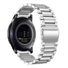 24mm Three Beads Flat Buckle Titanium Alloy Watch Band(Silver) - 2