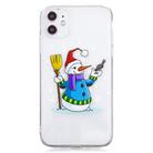 For iPhone 11 Christmas Pattern TPU Protective Case(Broom Snowman) - 1