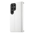 For Samsung Galaxy S25 Ultra 5G Stitching Multi-card Zipper Wallet Leather Phone Case with Short Strap(White) - 3