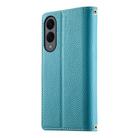 For Samsung Galaxy S25 Edge 5G Stitching Multi-card Zipper Wallet Leather Phone Case with Short Strap(Blue) - 3
