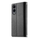 For Samsung Galaxy S25 Edge 5G Stitching Multi-card Zipper Wallet Leather Phone Case with Short Strap(Black) - 3