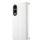 For Samsung Galaxy S25 Edge 5G Stitching Multi-card Zipper Wallet Leather Phone Case with Short Strap(White) - 3