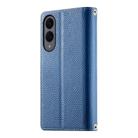 For Samsung Galaxy S25 Edge 5G Stitching Multi-card Zipper Wallet Leather Phone Case with Short Strap(Dark Blue) - 3