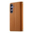 For Samsung Galaxy S24+ 5G / S25+ 5G Stitching Multi-card Zipper Wallet Leather Phone Case with Short Strap(Brown) - 3
