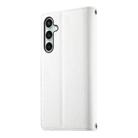For Samsung Galaxy S24 FE 5G Stitching Multi-card Zipper Wallet Leather Phone Case with Short Strap(White) - 3