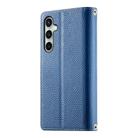 For Samsung Galaxy S24 FE 5G Stitching Multi-card Zipper Wallet Leather Phone Case with Short Strap(Dark Blue) - 3