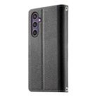 For Samsung Galaxy S24 5G / S25 5G Stitching Multi-card Zipper Wallet Leather Phone Case with Short Strap(Black) - 3