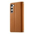 For Samsung Galaxy S23+ 5G Stitching Multi-card Zipper Wallet Leather Phone Case with Short Strap(Brown) - 3