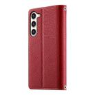 For Samsung Galaxy S23+ 5G Stitching Multi-card Zipper Wallet Leather Phone Case with Short Strap(Red) - 3
