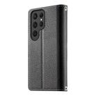 For Samsung Galaxy S23 Ultra 5G Stitching Multi-card Zipper Wallet Leather Phone Case with Short Strap(Black) - 3