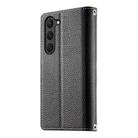 For Samsung Galaxy S23 5G Stitching Multi-card Zipper Wallet Leather Phone Case with Short Strap(Black) - 3