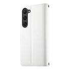 For Samsung Galaxy S23 5G Stitching Multi-card Zipper Wallet Leather Phone Case with Short Strap(White) - 3