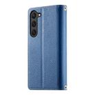 For Samsung Galaxy S23 5G Stitching Multi-card Zipper Wallet Leather Phone Case with Short Strap(Dark Blue) - 3