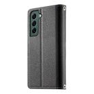 For Samsung Galaxy S22+ 5G Stitching Multi-card Zipper Wallet Leather Phone Case with Short Strap(Black) - 3