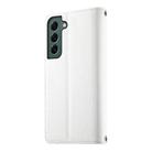 For Samsung Galaxy S22+ 5G Stitching Multi-card Zipper Wallet Leather Phone Case with Short Strap(White) - 3
