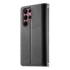 For Samsung Galaxy S22 Ultra 5G Stitching Multi-card Zipper Wallet Leather Phone Case with Short Strap(Black) - 3