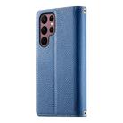 For Samsung Galaxy S22 Ultra 5G Stitching Multi-card Zipper Wallet Leather Phone Case with Short Strap(Dark Blue) - 3