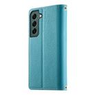 For Samsung Galaxy S22 5G Stitching Multi-card Zipper Wallet Leather Phone Case with Short Strap(Blue) - 3
