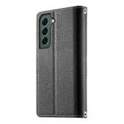For Samsung Galaxy S22 5G Stitching Multi-card Zipper Wallet Leather Phone Case with Short Strap(Black) - 3