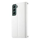 For Samsung Galaxy S22 5G Stitching Multi-card Zipper Wallet Leather Phone Case with Short Strap(White) - 3