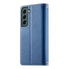 For Samsung Galaxy S22 5G Stitching Multi-card Zipper Wallet Leather Phone Case with Short Strap(Dark Blue) - 3